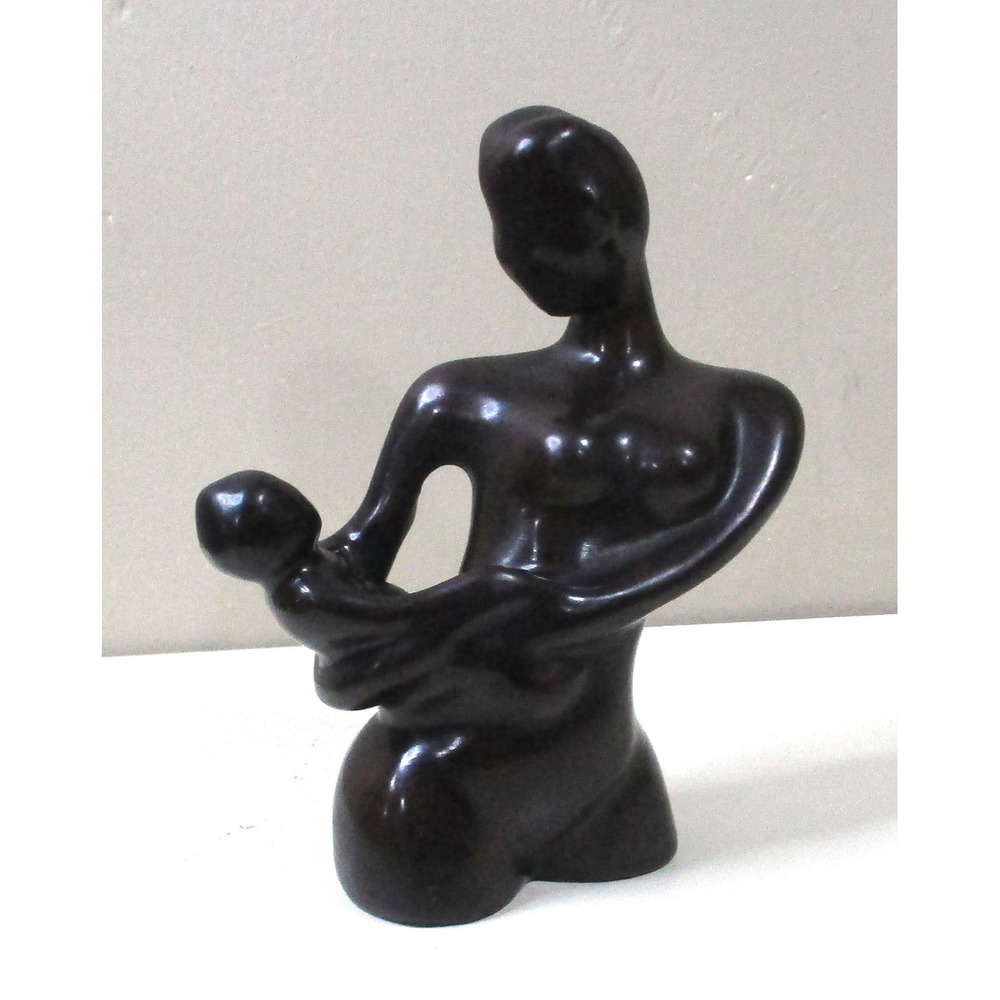 Resin Mother and Child Abstract Sculpture Figurine Made in Thailand